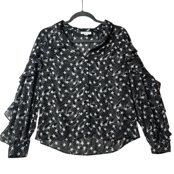 Topshop Tops - Topshop Black and White Star Print Blouse